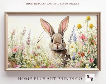 Osterhase Samsung Rahmen TV Kunst Frühling Ostern TV Kunst Frühling Wildblumen Gemälde Rahmen TV Kunst Vintage Ostern Tv Kunst Digitaler Download, TV258