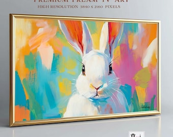 Easter Bunny Samsung Frame TV Art, Bunny Rabbits Decor Spring TV Art, Easter Bunny Art for TV Digital Download,  Bunny Frame Tv Art, TV267