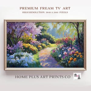 Spring Frame TV Art, Flower Garden Painting Tv Art,Impasto Impressionism  Artwork for The Frame TV, Samsung Frame TV Art, Screensaver, TV310