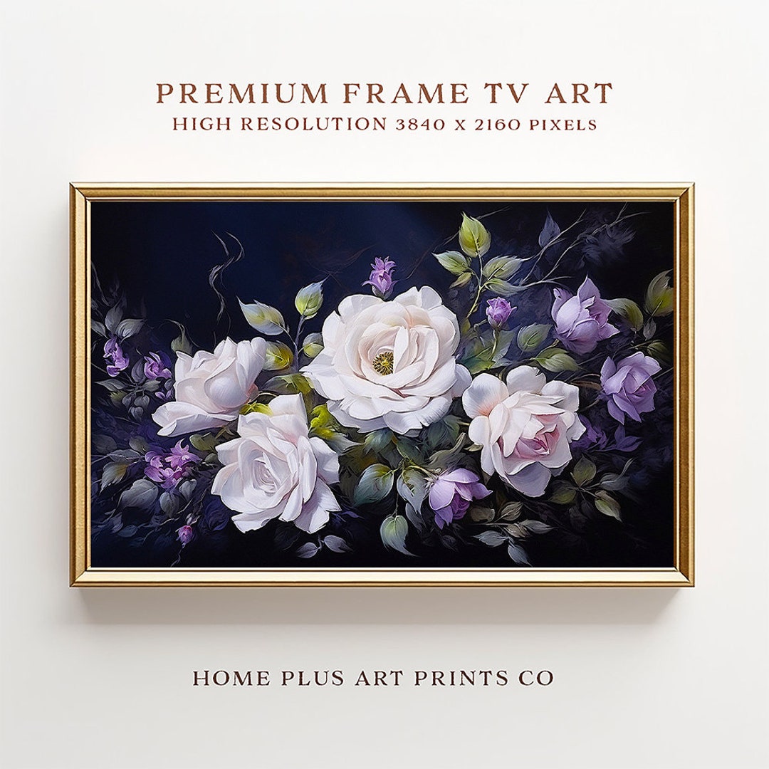 Samsung Frame TV Art Roses, Vintage Roses Painting Frame Tv Art, Floral ...