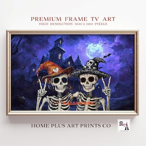Halloween Samsung Frame TV Art,Funny Skeletons Frame TV Art,Fall Art, Modern Halloween,LG tv art,Instant Download,Halloween Funny Art, TV141