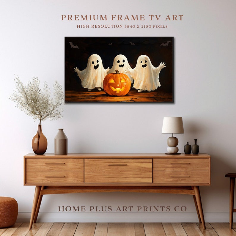 Samsung Frame TV Art Ghost, Cute Ghosts Samsung Frame TV Art,fall Decor