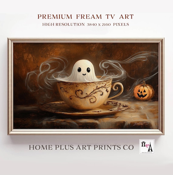Halloween Frame TV Art Ghost, Cute Ghost Samsung Frame TV