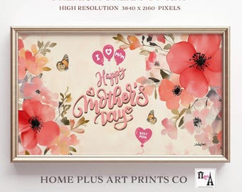 Samsung frame tv art mother's day, Mother's day frame tv art, Mother's day sign, Mother's day decor, Watercolor flowers Frame Tv Art, TV311