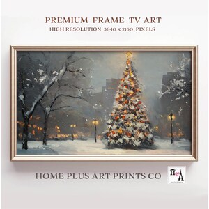 Christmas Samsung Frame TV Art, Vintage Christmas Tree Digital Download, Winter Holiday Wall Decor, Festive TV Frame Artwork, TC53