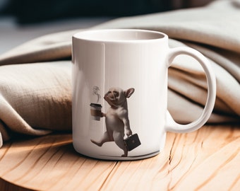 Walking French Bulldog Coffee Mug, Frenchie Mug, French Bulldog Gift, Frenchie Lover, Dog Lover Gift Frenchie, Frenchie Owner Gift, Frenchie
