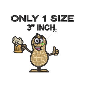 Peanut embroidery file - character, cartoon peanut