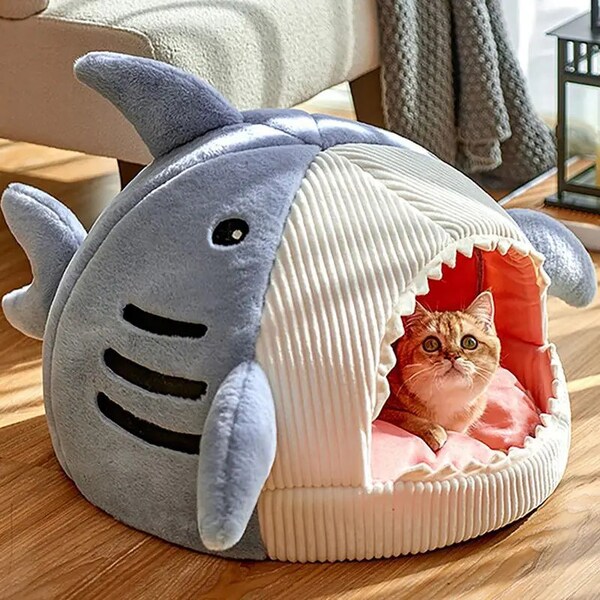 Cute Shark Designed Pet Bed | Breathable Dog or Cat Bed | Indoor Pet Supplies