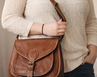 Sac Bandoulière en Cuir Vintage pour Homme & Femme – Sac Messenger Fait Main en Cuir Véritable