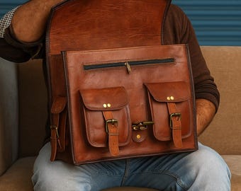 Sac Messenger Ordinateur Portable en Cuir Fait Main | Sacoche Vintage & Cartable