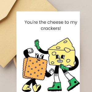 Carte d'anniversaire fromage et craquelins, carte d'anniversaire imprimable drôle, carte imprimable, carte de fromage numérique, cadeau drôle, carte meme, carte drôle