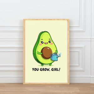 Avocado Wandkunst, lustige druckbare Kunst, druckbare Wandkunst, Avocado digitale Wandkunst, Motivationsgeschenk, Meme Karte, lustige Motivationswandkunst
