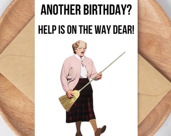 Mrs. Doubtfire Geburtstagskarte, lustige Meme Karte (Digitaler Download)