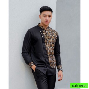 Pangeran Black Batik Shirt Classic Black with Traditional Patterns,Men Batik,Batik,Men Batik Skirt,Men'S Batik Shirts,Batik Shirts,Batiks