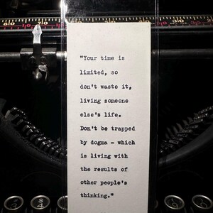 Custom Quote Bookmark - Personalized, Typed on a Vintage Underwood #5 Typewriter