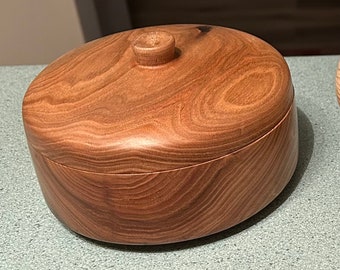 Handmade wooden bowl with lid