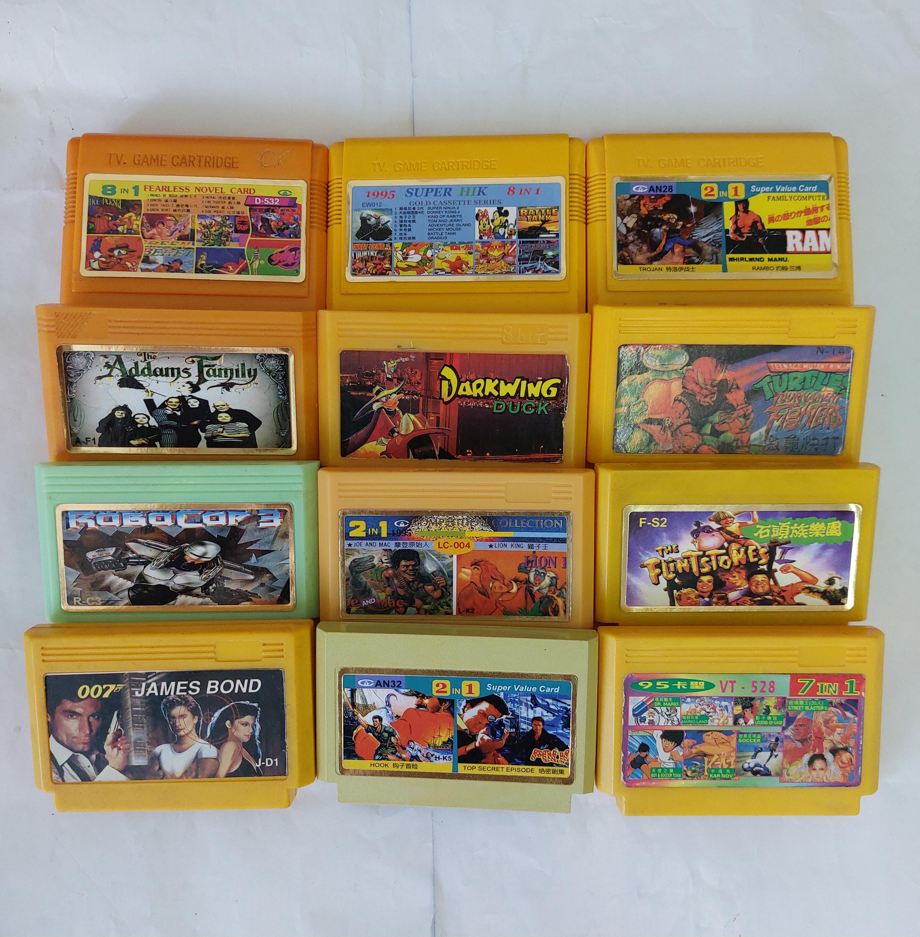 Video Game 8 Bit Cartridges From 90's for Famicom Nes, Dendy Video Game 8 Bit Cartridges From 90's for Famicom Nes, Dendy