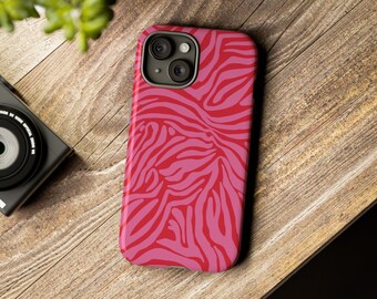 Pink Z-Print | Tough Phone Case || For Apple iPhone Samsung Galaxy Google Pixel || Zebra Print |