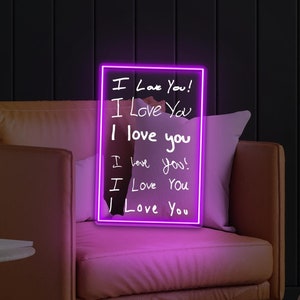 I Love You Neon Sign, Custom Handwriting Sign LED Light, Neon LED Sign, Valentine&#39;s Day Table Decor, Valentine&#39;s Wall Art, Gift for Him/Her