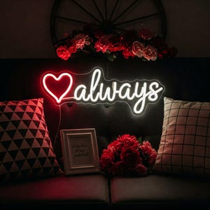 Always Neon Sign, Custom Wedding Neon Sign, Wedding Neon Light, Romantic Wall Decor, Wedding Backdrop,Bedroom Wedding Decor,Gift for Couples