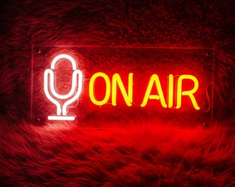On Air Neon Sign, LED Light for Studio, Podcast, Streaming Room Decor, Broadcasting Room, Gamer Room Decor, Streaming Setup Accent Wall Art
