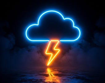 Blitz Wolke Neon Schild, Donner LED-Schild, Neon Sturm Wolke Licht, Gewitter Neonlicht, Blitz Dekor, Spielzimmer Dekor, Geschenk für ihn