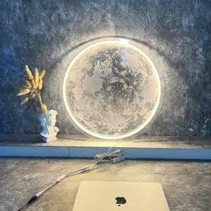 Moon Neon Sign, UV Printed Moon LED Wall Light, Moon LED Light, Full ...