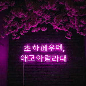 Enseigne néon coréenne personnalisée, expression coréenne néon, décoration inspirée de la Kpop, décoration de chambre Kpop, cadeau pour les fans de Kpop, idée cadeau coréen, décoration coréenne