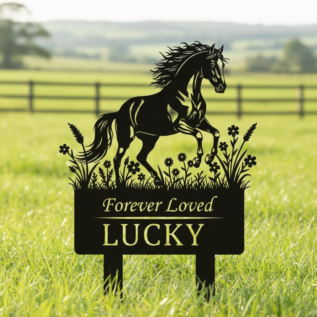Personalized Horse Name Sign, Custom Horse Memorial Grave Marker ...
