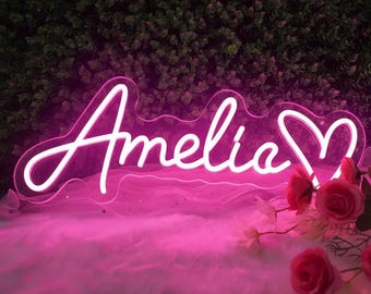 Letrero de neón personalizado con nombre para niños, luz LED personalizada para habitación infantil, decoración para habitación infantil, regalo de cumpleaños para niños, regalo para niños, cumpleaños