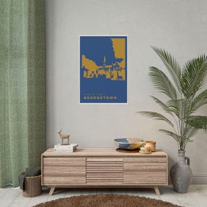 GEORGETOWN DC Rolled Travel Poster Print Dual Color Pop Series - Etsy