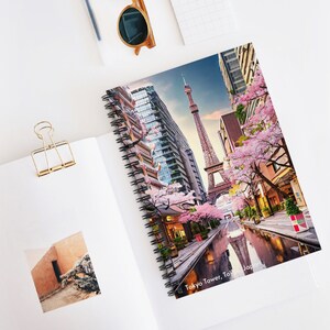 Tokyo Tower, Tokyo, Japan Wanderlust Collection Reading Journal Spiral Notebook, Ruled Line