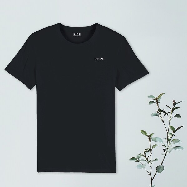 Schwarzes Unisex T-Shirt - Bio Baumwolle - K.I.S.S. – Keep it a simple shirt - No 1 - für Sie und Ihn