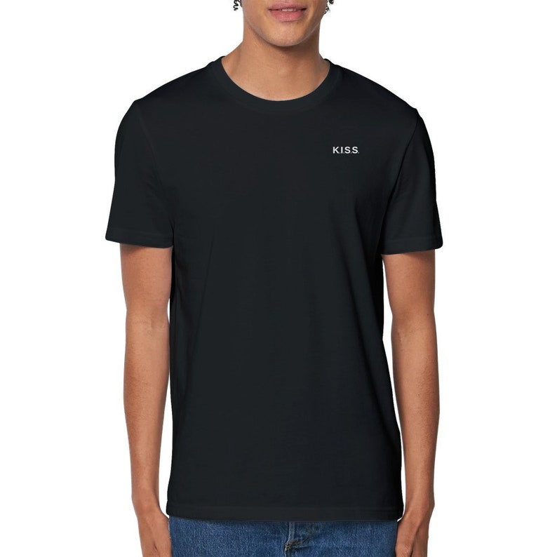 Schwarzes Unisex T-Shirt Bio Baumwolle K.I.S.S. Keep it a simple shirt No 1 für Sie und Ihn Bild 4