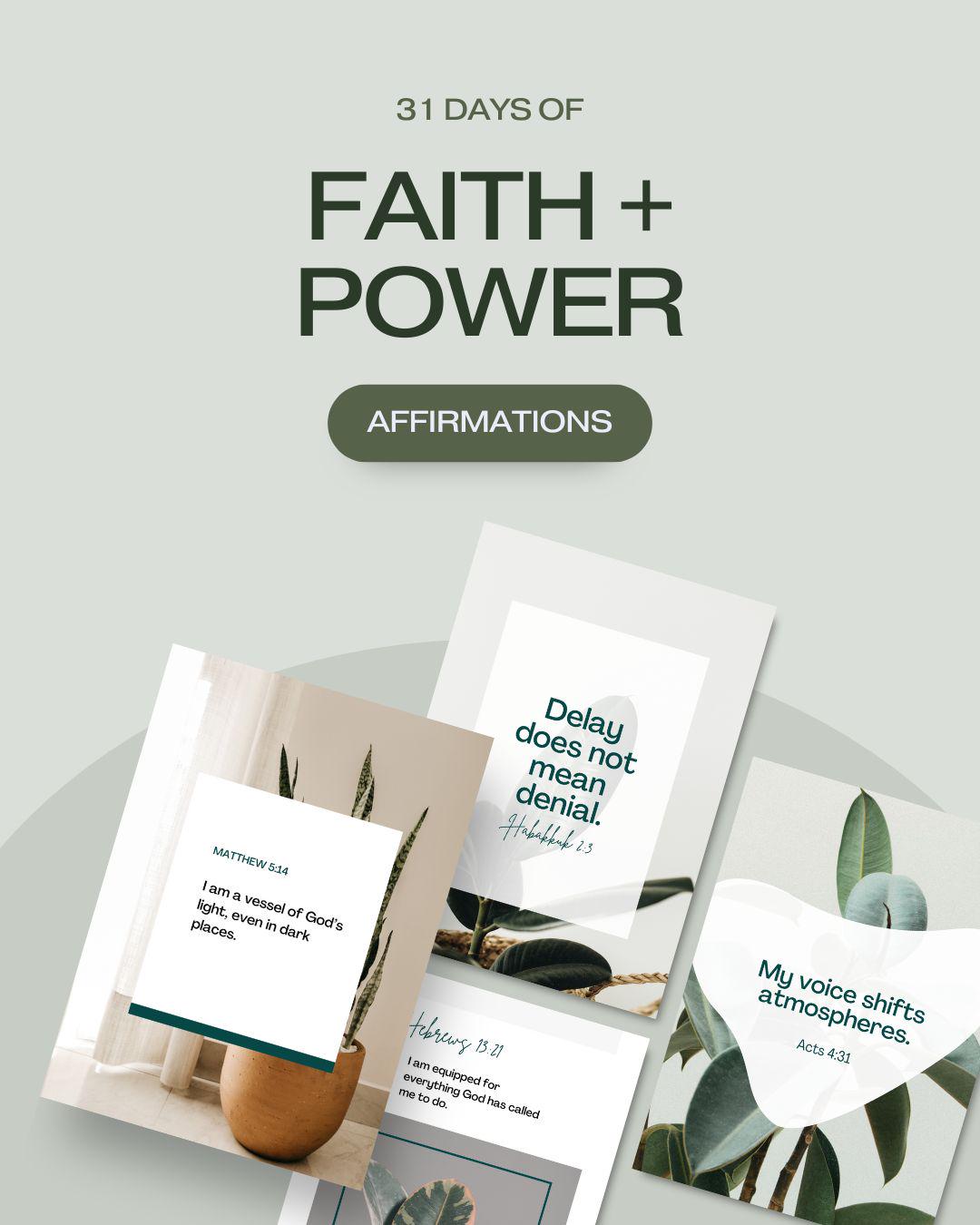 31-days of Faith + Power | Printable Affirmation Cards With Scripture ...