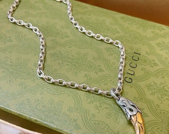 Gucci Ivory Gold GG Silver Necklace Chain