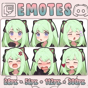 Anime Girl Twitch and Discord Emotes | 6 Emojis für Luftschlangen | Emotes für euren Discord, Youtube und Twitch | Twitch-Assets übertragen