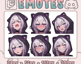 Gamer Cat Girl Twitch and Discord Emotes | 6 Emojis for Streamers | Emotes for your Discord, Youtube and Twitch | Stream Twitch Assets