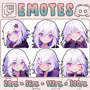 Anime Girl Twitch and Discord Emotes | 6 Emojis für Luftschlangen | Emotes für euren Discord, Youtube und Twitch | Twitch-Assets übertragen