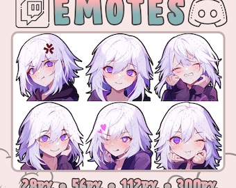Emote per ragazze anime / Set di emoji per streamer di Twitch e Discord (download digitale)