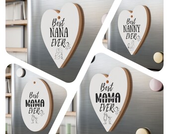 Wooden Ornaments| mother's day gift| gifts for mom| Magnetic back | Wooden Hanging Heart For Mom, Mum, Nana, Nanny| gifts for grandmother