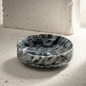 Handmade Black Marble Fruit Bowl | Natural Stone Marble Bowl Housewarming Gift