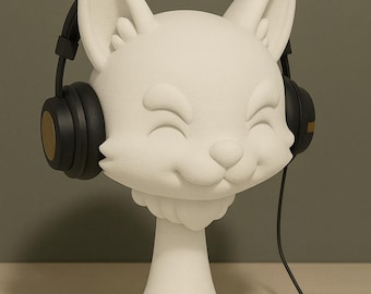 Chibi Wolf Kopfhörerständer | Gamer Schreibtisch Decor