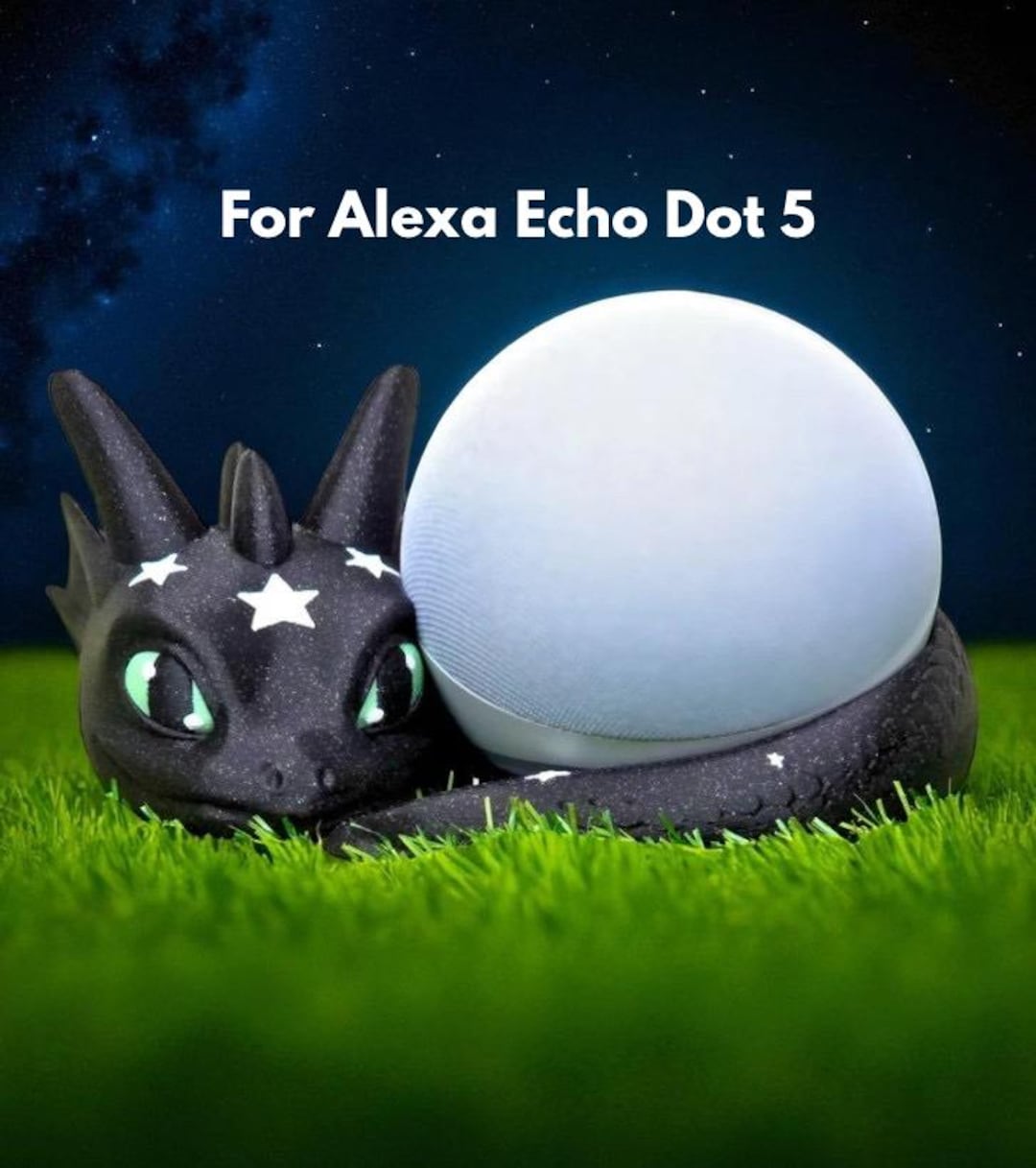 Starlight Dragon Echo Dot Holder: Fantasy Alexa Stand - Main Image