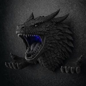 Ember Dragon RGB Gaming Wall Mount | Headphone & Controller Holder with LED Light image 3