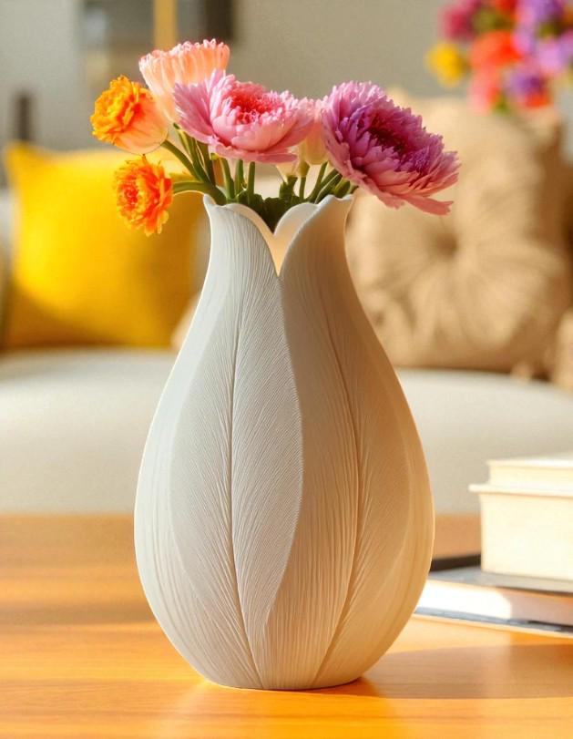 Vase à fleurs en forme de tulipe : décoration florale élégante pour la maison