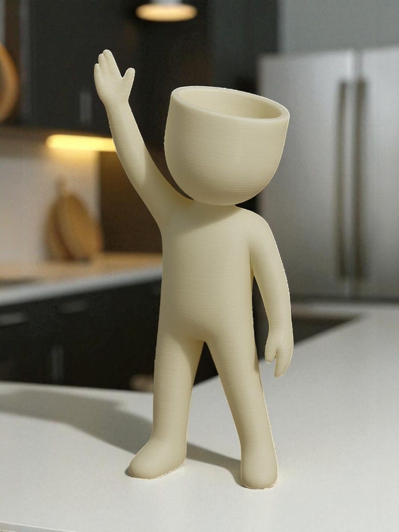 Reaching Figure Suckulent Pot: Unik konstnärlig planteringslåda bild 3