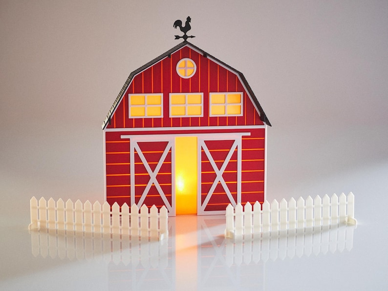 QuantumQuill3D Barn Tea Light Holder - Thumbnail 5