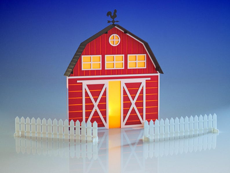 QuantumQuill3D Barn Tea Light Holder