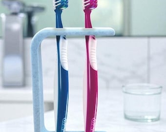 Dual Zahnbürstenhalter | Minimalistischer Zahnputzständer | Badezimmer-Zähler-Organizer